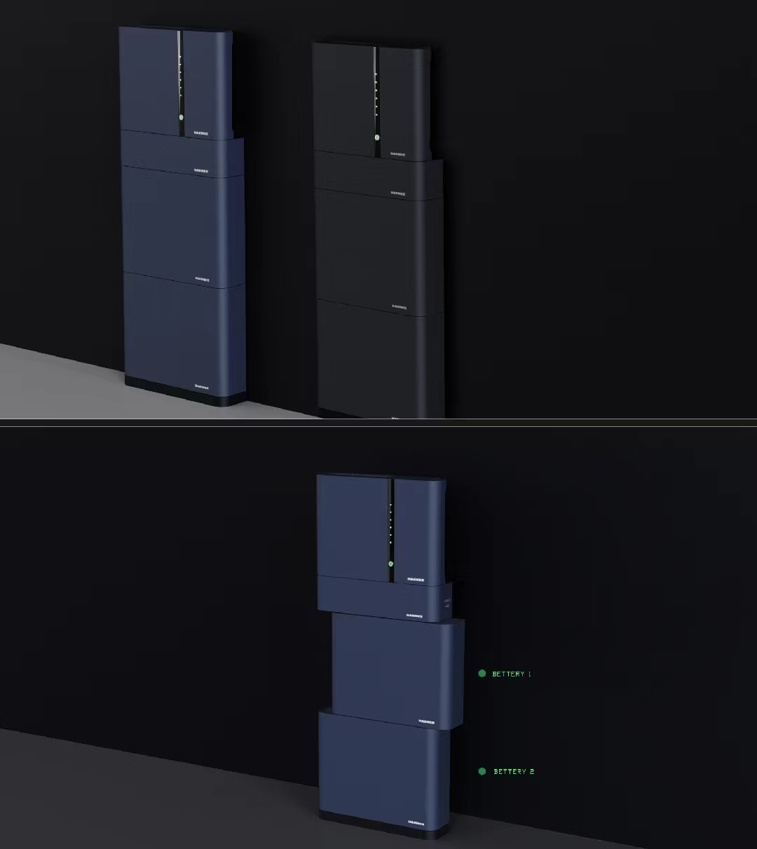 Stackable battery system model